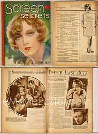 6w057 SCREEN SECRETS magazine February 1930, wonderful close up artwork of pretty Marion Davies!