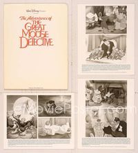 6w149 GREAT MOUSE DETECTIVE presskit R92 Disney's crime-fighting Sherlock Holmes rodent cartoon!