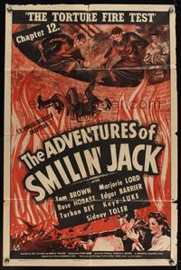 6x023 ADVENTURES OF SMILIN' JACK Ch12 1sh '42 serial, The Torture Fire Test, wild art!