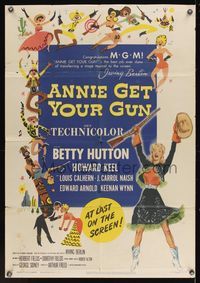 6x052 ANNIE GET YOUR GUN 1sh '50 Betty Hutton as the greatest sharpshooter, Howard Keel!