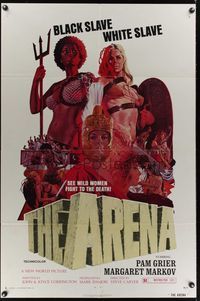 6x058 ARENA 1sh '74 sexy gladiator Pam Grier, see wild women fight to the death!