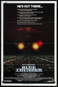6x122 BLUE THUNDER 1sh '83 Roy Scheider, Warren Oates, cool helicopter over city image!