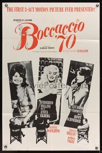 6x129 BOCCACCIO '70 1sh '62 sexy Loren, Ekberg & Schneider, plus Fellini, De Sica & Visconti!