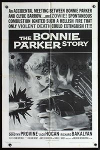 6x132 BONNIE PARKER STORY 1sh R68 great art of the cigar-smoking hellcat of the roaring '30s!