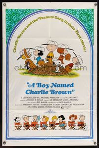 6x136 BOY NAMED CHARLIE BROWN 1sh '70 baseball art of Snoopy & the Peanuts by Charles M. Schulz!