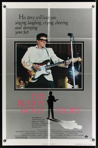 6x150 BUDDY HOLLY STORY style A 1sh '78 great image of Gary Busey performing on stage with guitar!