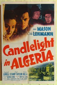 6x164 CANDLELIGHT IN ALGERIA 1sh '44 film noir, art of James Mason & Carla Lehmann!
