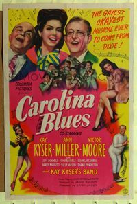 6x167 CAROLINA BLUES 1sh '44 Kay Kyser and His Band, Victor Mature, sexy dancer Ann Miller!