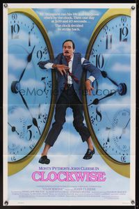 6x178 CLOCKWISE 1sh '86 great image of wacky John Cleese trapped between clocks!