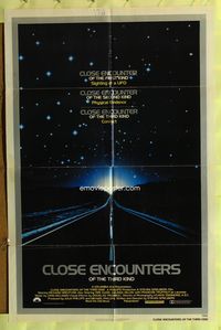 6x179 CLOSE ENCOUNTERS OF THE THIRD KIND silver border style 1sh '77 Steven Spielberg sci-fi classic