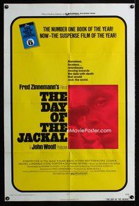 6x200 DAY OF THE JACKAL 1sh '73 Fred Zinnemann assassination classic, master killer Edward Fox!