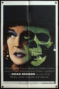 6x203 DEAD RINGER 1sh '64 creepy close up of skull & Bette Davis, who kills her own twin!