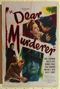 6x204 DEAR MURDERER 1sh '47 Eric Portman, Greta Gynt, English film noir!