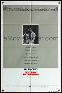 6x217 DOG DAY AFTERNOON style B 1sh '75 Al Pacino, Sidney Lumet bank robbery crime classic!