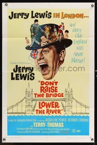 6x224 DON'T RAISE THE BRIDGE, LOWER THE RIVER 1sh '68 wacky image of Jerry Lewis in London!