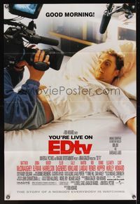 6x252 EDTV DS 1sh '99 Ron Howard, everyman Matthew McConaughey filmed in bed!