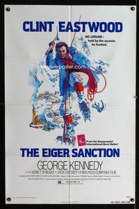6x259 EIGER SANCTION 1sh '75 Clint Eastwood's lifeline was held by the assassin he hunted!