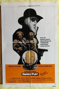 6x281 FAMILY PLOT 1sh '76 from the mind of devious Alfred Hitchcock, Karen Black, Bruce Dern!