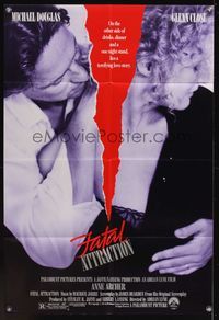 6x290 FATAL ATTRACTION 1sh '87 Michael Douglas, Glenn Close, a terrifying love story!