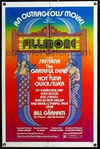 6x299 FILLMORE 1sh '72 Grateful Dead, Santana, rock & roll concert, cool Byrd art!