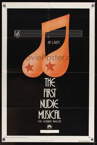 6x310 FIRST NUDIE MUSICAL 1sh '76 the ultimate take-off, unusual sexy music note artwork!