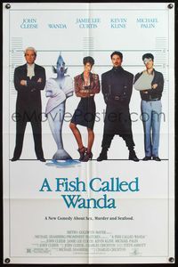 6x311 FISH CALLED WANDA 1sh '88 John Cleese, Jamie Lee Curtis, Kline & Palin in police line up!