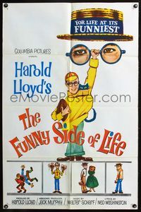 6x337 FUNNY SIDE OF LIFE 1sh '63 great wacky artwork of Harold Lloyd, compilation!