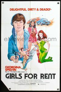 6x356 GIRLS FOR RENT 1sh '74 art of sexy bad girls, Georgina Spelvin!