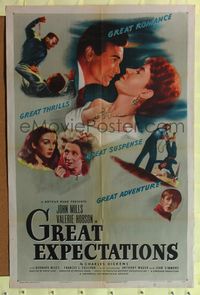 6x365 GREAT EXPECTATIONS 1sh '47 John Mills, Hobson, Charles Dickens, directed by David Lean!