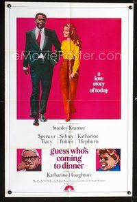 6x366 GUESS WHO'S COMING TO DINNER 1sh '67 Sidney Poitier, Spencer Tracy,Katharine Hepburn,Houghton