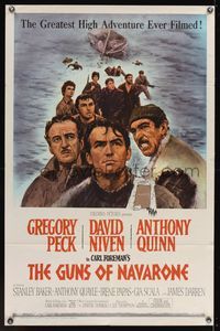 6x384 GUNS OF NAVARONE 1sh '61 Gregory Peck, David Niven & Anthony Quinn by Howard Terpning!