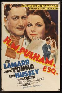 6x391 H.M. PULHAM ESQ style C 1sh '41 pretty Hedy Lamarr & Robert Young!