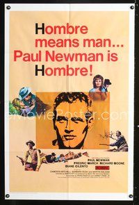 6x422 HOMBRE 1sh '66 Paul Newman, Martin Ritt, Fredric March, it means man!
