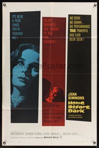 6x423 HOME BEFORE DARK 1sh '58 pretty untouched Jean Simmons is a wife on the rim of insanity!
