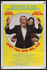 6x462 JUST YOU & ME, KID 1sh '79 great image of laughing George Burns & young Brooke Shields!