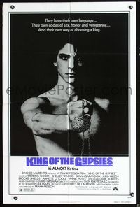 6x470 KING OF THE GYPSIES purple title 1sh '78 close up of Eric Roberts in his first leading role!