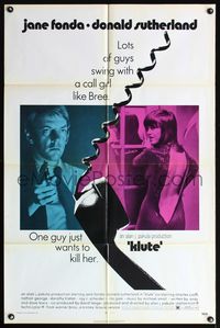 6x473 KLUTE 1sh '71 Donald Sutherland helps intended murder victim & call girl Jane Fonda!