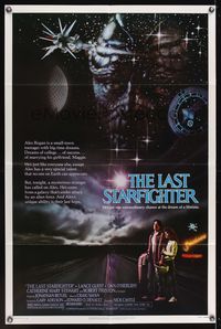 6x485 LAST STARFIGHTER 1sh '84 Lance Guest, great sci-fi art by C.D. de Mar!