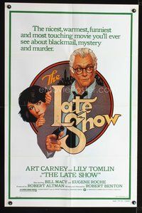 6x489 LATE SHOW 1sh '77 great artwork of Art Carney & Lily Tomlin by Richard Amsel!