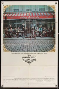6x516 MADWOMAN OF CHAILLOT 1sh '69 Katharine Hepburn & other cast members sitting outside cafe!