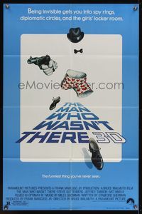 6x529 MAN WHO WASN'T THERE 1sh '83 3-D, wacky invisible man Steve Guttenberg!