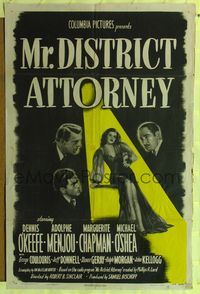 6x561 MR. DISTRICT ATTORNEY style A 1sh '46 Dennis O'Keefe, Adolphe Menjou, sexy Marguerite Chapman!