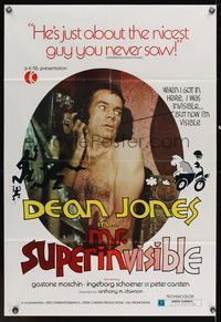 6x559 MR SUPERINVISIBLE 1sh '70 directed by Antonio Margheriti, wild image of nude Dean Jones!