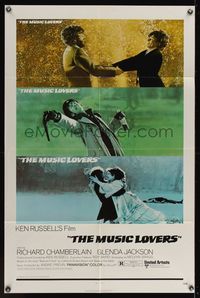 6x566 MUSIC LOVERS 1sh '71 directed by Ken Russell, Richard Chamberlain & Glenda Jackson!