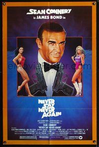 6x575 NEVER SAY NEVER AGAIN 1sh '83 Dorero art of Sean Connery as James Bond 007!