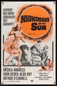 6x595 NIGHTMARE IN THE SUN 1sh '64 sexy Ursula Andress in sheer dress!