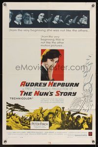 6x600 NUN'S STORY 1sh '59 religious missionary Audrey Hepburn was not like the others, Peter Finch!