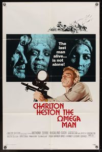 6x610 OMEGA MAN 1sh '71 Charlton Heston is the last man alive, and he's not alone!
