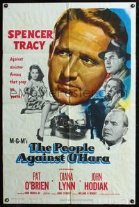 6x641 PEOPLE AGAINST O'HARA 1sh '51 Spencer Tracy against sinister forces that prey on youth!