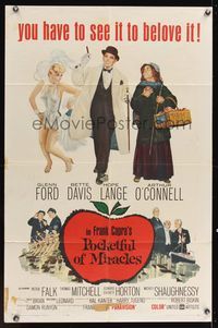 6x661 POCKETFUL OF MIRACLES 1sh '62 Frank Capra, artwork of Glenn Ford, Bette Davis & more!